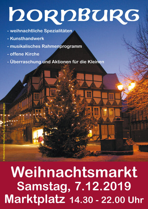 Bild vergr&ouml;&szlig;ern: Plakat - Hornburger Weihnachtsmarkt 2019