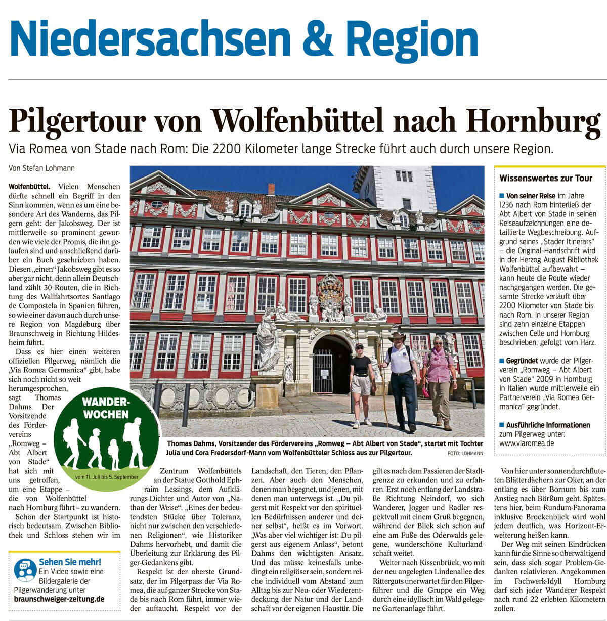 Bild vergrößern: Pressebericht - Pilgertour von Wolfenbüttel nach Hornburg