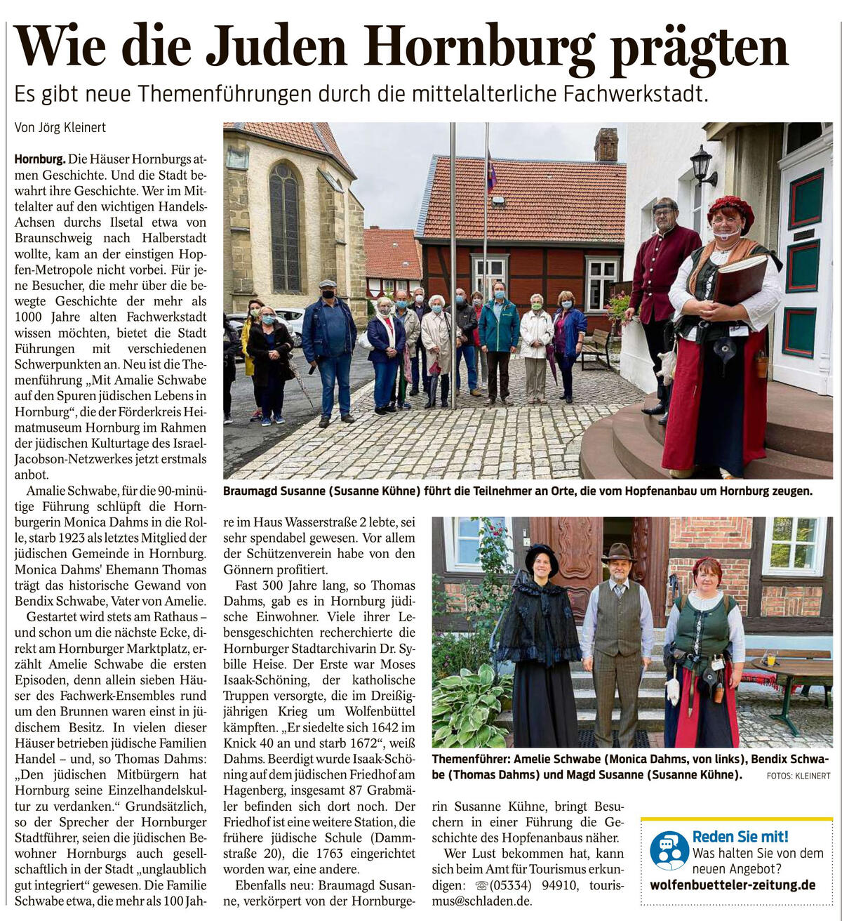 Bild vergrößern: Pressebericht - Wie die Juden Hornburg prägten