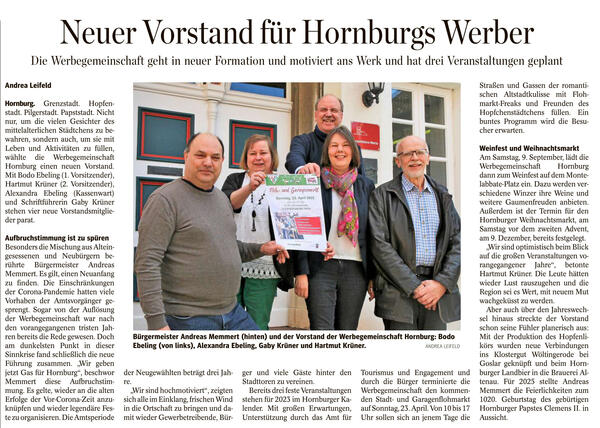 Pressebericht - Neuer Vorstand für Hornburgs Werber
