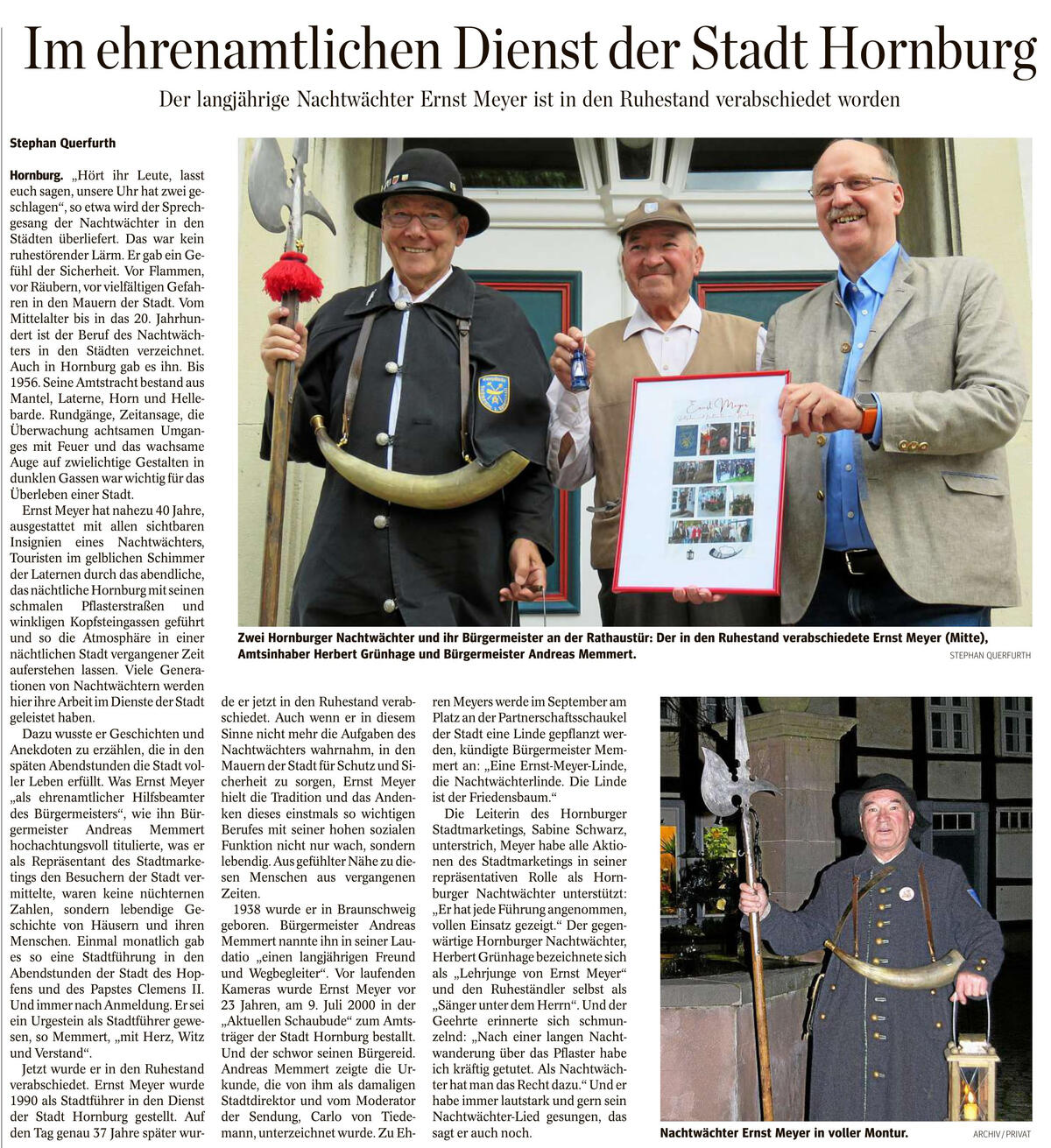 Bild vergrößern: Pressebericht - Im ehrenamtlichen Dienst der Stadt Hornburg
